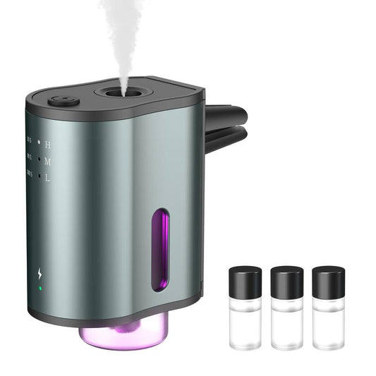 Upgraded Smart Car Air Freshener Diffuser, Portable Waterless Aromatherapy Device with 3 Scent Levels, Spray Frequency & Charging Indicator Lights, Includes 3×10Ml Natural Fragrance Oils